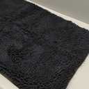 OLANLY Bathroom Rugs 36x24, Extra Soft Absorbent Chenille Bath Rugs, Rubber Backing Quick Dry, Machine Washable Bath Mats for Bathroom Floor, Tub and Shower, Home Decor Accessories, Black