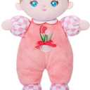 OUOZZZ Soft Baby Doll 10" Tulip Pink - First Birthday Toys for 1 Year Old Girl, Ideal 1 Year Old Girl Gifts & Baby Girl Gifts, Snuggle Buddy for Infants