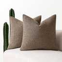 MIULEE 18x18 Inch Decorative Pillow Covers for Couch Bed Set of 2 Textured Boucle Neutral Throw Pillows Dark Brown Accent Solid Cushion Pillowcase Cozy Soft Sofa Livingroom Home Decor