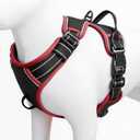 No Pull Dog Harness, No Chock Reflective Adjustable Soft Padded Pet Vest with Easy Control Handle, Easy Wearing with Stylish, Reinforced Knot, 2 Buckles XS
