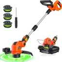 Cordless String Trimmer Compatible for Milwaukee 18V Battery,Garden Lawn Edger with 25cm Cutting Diameter,Electric String Trimmer,Weed Wacke,Weedeaters for Lawn Garden (NO Battery)