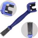 2 x Durable Motorcycle & Bike Chain & Gears Maintenance Cleaning Brush Cleaner Tools - (Blue)