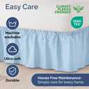 Wrap Around Dust Ruffle Bed Skirt - Light Blue - Twin/Twin XL Size Beds with 12 Inch Drop - Elastic Strap - Adjustable Pleated Bedskirt with Brushed Fabric and Wrinkle Free - Women, Men, Kids & Teens