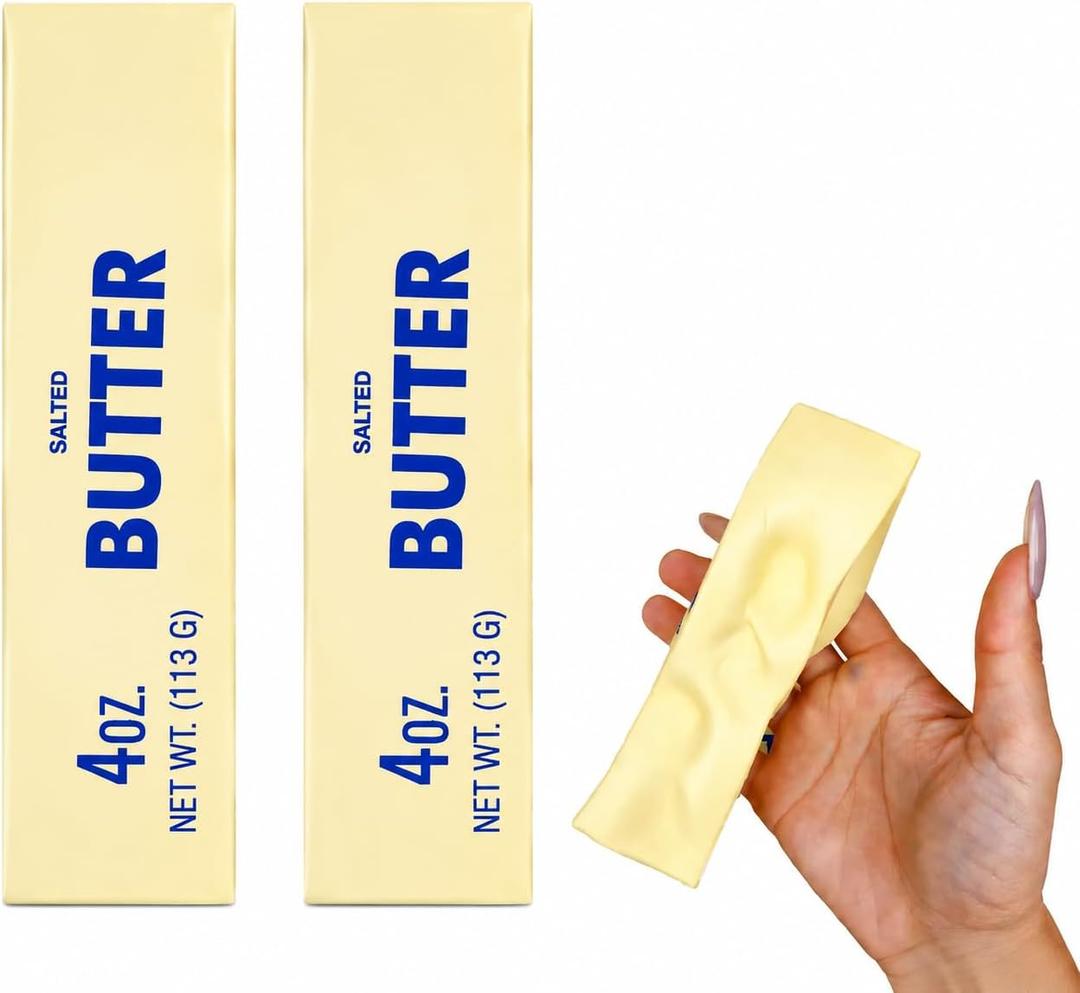 1pcs Squeeze Butter Squishy Toy, Pack Sensory Stress Relief Squishies Soft & Stretchy Fidget Toys for Anxiety Relief Party Favors (Dumpling Squishy Butter) (2PC-Small)