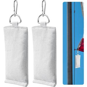 2 Pcs Flag Weight for Flagpoles 1.5 Lbs Clip on Flag Weights Flag Pole Counterweight for Bottom of Flag Windy Days Internal External Halyard Flagpole (White)