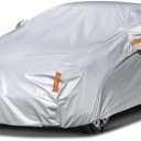 NEVERLAND Sedan Car Cover Waterproof Heavy Duty All Weather Protection Snow Anti-UV Windproof Outdoor Full Car Cover Fit for Automobiles BMW/Mercedes-Benz/Honda (172-183 inch) Silver
