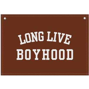 Long Live Boyhood Banner, Toddler Boy Room Decor & Linen Wall Hanging Canvas Banner Flag, Boho Nursery Playroom Toddler & Boys Kids Room Decoration - D08