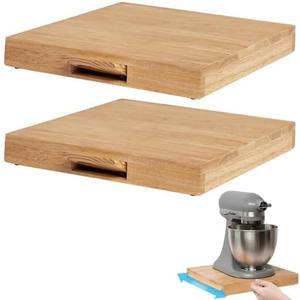 Impresa 2 Pack Countertop Appliance Slider & Wooden Sliding Tray for Coffee Maker, Heavy Appliances, Large Coffee Maker Slider Tray for Counter