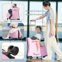 N-A Kids Ride On Suitcase with Wheels, Scooter Luggage for Toddlers Travel, Durable Children's Suitcase for Boys & Girls Ages 2-15 Years, 20inch