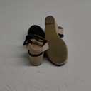 mysoft Women's Closed Toe Crisscross Elastic Ankle Strap Platform Espadrille Wedge Sandals (6, Black)
