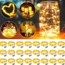 Aogist 24 Pack Fairy Lights 3 Modes 7ft 20 LED Waterproof,Battery Operated Silver Wire Firefly Starry Moon Mini String Lights for Mason Jars Christmas DIY Crafts Wedding Party Bedroom,Warm White