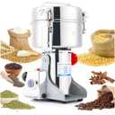Electric Grain Mill Grinder 2000g High-speed Grain Spice Herb 3500W Dry Grinder Machine 304 Stainless Steel Superfine powder high-speed grain mill 36000r/min for Kitchen Home and Commercial