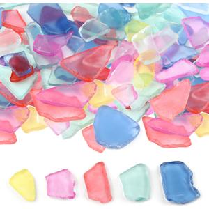 YATOJUZI 13oz Sea Glass for Crafts Frosted Seaglass Pieces Vase Filler and Aquarium Ornament DIY Craft Supplies for Art Beach Weddings and Home Decor (Mixed Color)