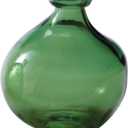 Mud Pie Recycled Green Spanish Rounded Small Glass Vase 7.5" x 6.5" Dia