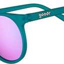 goodr I Pickled These Myself Polarized Round Sunglasses, Small Sized (Circle G), Teal Translucent Frames with Purple Pink Mirrored Reflective Lens, UV400 Protection, No Slip, No Bounce