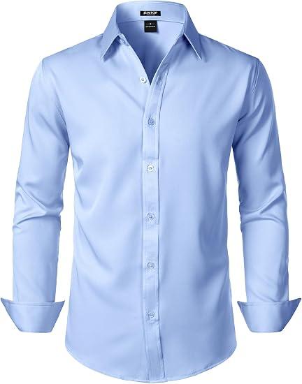 JEMITOP Mens Stretch Wrinkle Free Size S Dress Shirts Formal, Sis