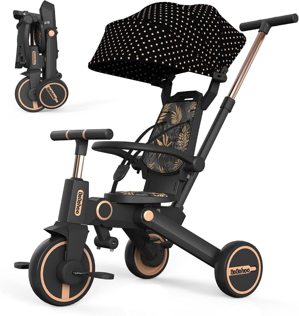 7-in-1 Tricycle Stroller for Toddler 1-5 Years with Push Handle, 27.9 x 19.6 x 38.9 inches