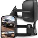 SCITOO Towing Mirrors fit for Chevy for GMC Exterior Accessories Mirrors fit for C1500 C2500 C3500 K1500 K2500 K3500 1988-1998 with Convex Glass Manual Controlling and Telescoping Features, Large