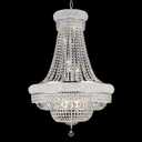 Crystal Chandeliers for Dining Room Light Fixture，Empire Style K9 Crystal Chandeliers for Entryway，18 Lights Chrome Luxury Lighting Fixtures for Living Room Bedroom Foyer Hallway D26 Inch