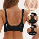 Bras for Women No Underwire Wireless Bras with Support & Lift Seamless Scalloped Full Coverage Tshirt Bra (Black, XS)