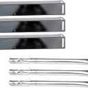 Direct Store Parts Kit DG116 Replacement for BBQ Grillware GGPL-2100 Gas Grill Burners, Heat Plates-3 Pack (Stainless Steel Burner + Porcelain Steel Heat Plate)