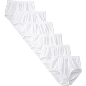 Fruit of the Loom Women's Eversoft Cotton Brief Underwear, Tag Free & Breathable, in Plus Size (7, 6 Pack - White)