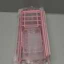 5 Pack Shower Caddy Organizer Rack Shelf for Inside Shower, Adhesive Bathroom Wall Storage Basket Rustproof Stainless Steel Shampoo Holder, Girly Bathroom Accessory Decor Set, Pink