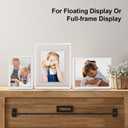 Egofine 9x12 Floating Frames Set of 2, Double Plexiglass Picture Frame, Made of Solid Wood Display Any Size Photo up to 9x12, Wall Mount or Tabletop Standing, White