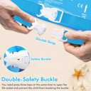 Chriffer Kids Swim Vest Life Jacket for 30-55 Pounds Boys and Girls, Toddler Floaties with Shoulder Harness Arm Wings for 2,3,4,5,6,7 Years Old Baby (Blue Green)