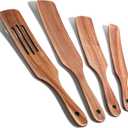 Spurtle Set, Natural Acacia Wooden Kitchen Utensils Set of 4, Wooden Spoons Utensils for Cooking, Stirring, Mixing, Serving, Spurtles Kitchen Tools As Seen On Tv For NonSick Cookware