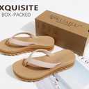 KuaiLu Women's Arch Support Platform Flip Flop Sandals