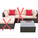 Shintenchi 7 Pieces Patio Furniture Sets Outdoor All-Weather Sectional Patio Sofa Set PE Rattan Manual Weaving Wicker Patio Conversation Set with Glass Table&Ottoman Cushion and Red Pillows, Beige