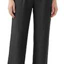 Zylioo Tall Linen Pants Women 5'8"+ Height Wide Leg Straight Palazzo Dress Pants for Work Summer Business Casual