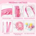 Protective Case for Plush Doll, Clear Hanging Display Cases for 17/15cm Plush Doll，Crossbody Doll Storage Bag for Collectibles Building Block Storage Bag（Pink，7.5 x 4.7 x 2.75 in）