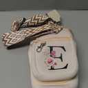 Personalized Water Bottle Holder with Strap for Stanley Cup Accessories 40 oz Tumbler, Initial Water Bottle Carrier Bag W/ Phone Pocket, Ideal Thanksgiving/Christmas/New Year Gifts for Women/Girls (Cream)