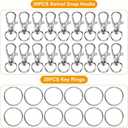 60PCS Keychain Making Kit, Including 30PCS Keychains Clips Hooks and 30PCS Key Chain Rings, Lobster Claw Clasps with Keychains Rings Accessories for Jewelry Making