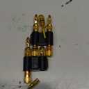 2PCS Gold Plated Copper Dual Banana Plug Double Row Banana Plug Lantern Banana Plug for Amplifiers Speaker Audio Equipment, Black