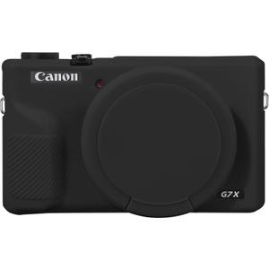 Canboc Case for Canon PowerShot G7X Mark III Digital Camera, G7X Mark III Soft Silicone Cover with Detachable Lens Cover, Black (Case Only)