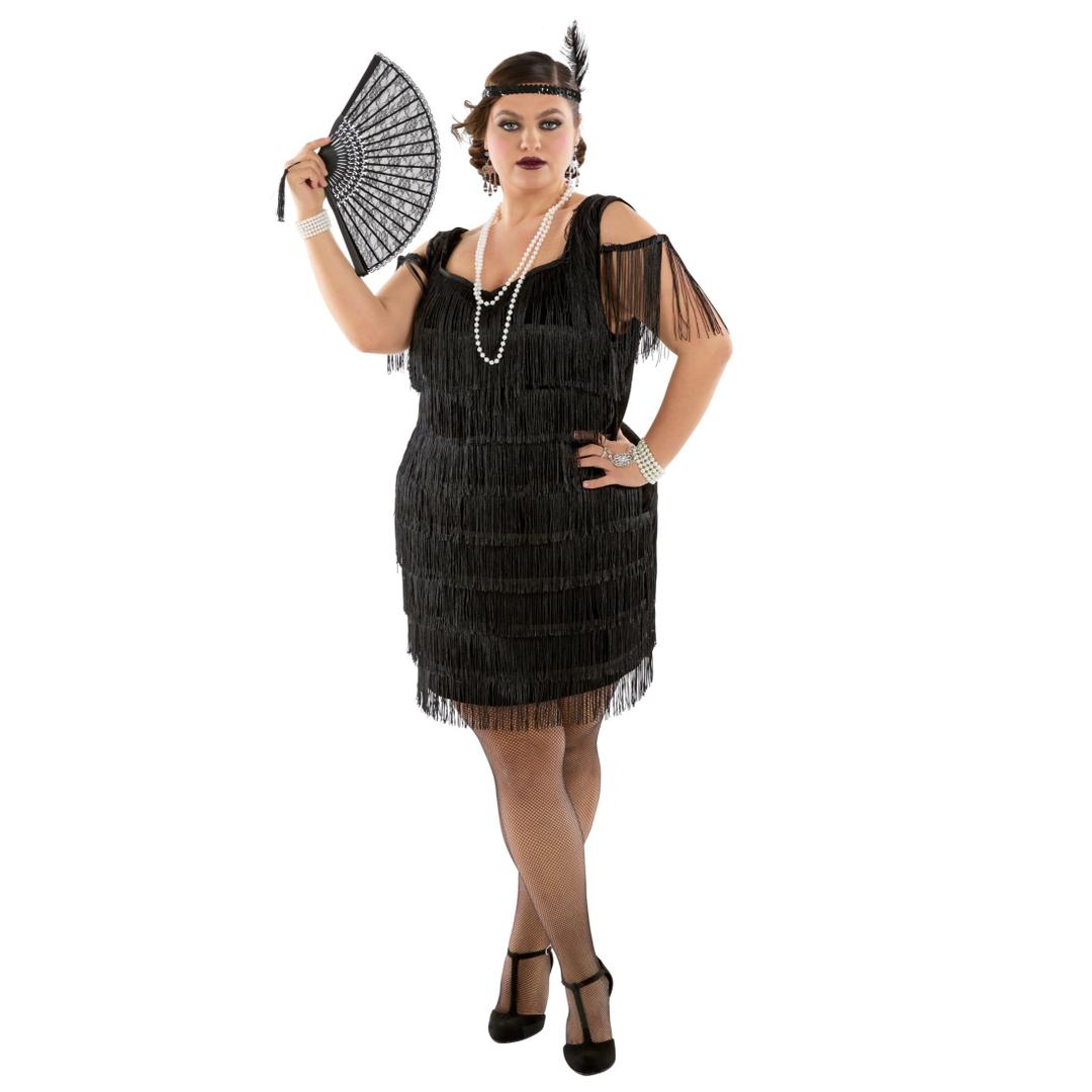 Morph 1920s Flapper Costume Dress for Women, Vintage Gatsby Style Plus Size Flapper Dresses, Roaring Twenties Attire, 3X-Large
