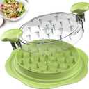 Chicken Shredder Large Chicken Breast Shredder Tool Twist with Brush&Fork, Visible Meat Shredder Machine, Anti-Slip Strip, Ergonomic Handle, BPA Free, Pork Beef Chicken(Matcha)