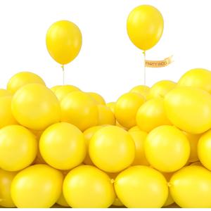 PartyWoo Yellow Balloons 100pcs 5 Inch Small Mini Matte Yellow Latex Balloons for Easter Bee Baby Shower Gender Reveal Engagement Sunflower Graduation Birthday Summer Party Decorations Yellow-Y55