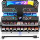 Switch 2 Charging Dock with Pro Controller Charging | All-in-One Organizer Holds Dock, Charges 4 Joy Con 2 & Pro Controllers, 20 Game Card Storage | Includes Extended USB-C Cable (AC Adapter Not Included)