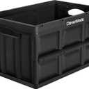 CleverMade Collapsible Storage Bins, 46L 1 Pack, 75 lb Stackable, Obsidian
