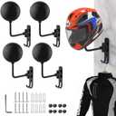 Helmet Hanger Wall Mount 180 Swivel Helmet Holder for Motorcycle Bike Racing Outerwear Sports Gear (Black-4)