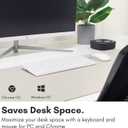 Macally White Wireless Keyboard and Mouse Combo - Quiet Productivity Duo - 2.4G Small Keyboard and Mouse Wireless - 78 Key Quiet Cordless Compact Mouse and Keyboard Combo with Mini Body