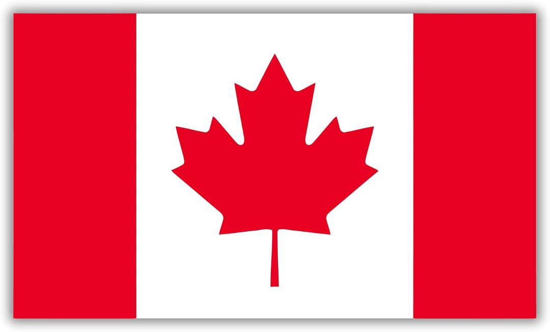 Canadian Flag Vinyl Sticker, 2.4 x 4 Inches - Strong Adhesive Waterproof Decal - Used for Notebook, Car, Mug, Cup Laptop and Water Bottle