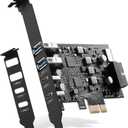 USB PCIe Card PCI Express to 6 Ports USB Expansion Card (2X Type A - 2X USB C) with External 20pin Type-E Header (to Type-c Front Panel)/ 19pin Adapter Low Profile Bracket with Windows and Linux