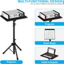 Projector Stand Tripod Adjustable, Laptop Height from 23.5 to 46.5 inches with Gooseneck Phone Holder, Floor for Office, Home, Stage, Studio, DJ Racks Holder Mount, 23.5inch-46.5inch (Black)