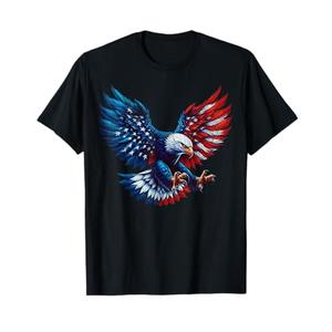 American Flag Bald Eagle Patriotic Eagle 4th of July USA T-Shirt, S