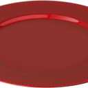 Okllen 12 Pack Plastic Round Charger Plates, 13" Red Beaded Charger Plates Decorative Dinner Chargers, Embossed Charger Serving Plates for Wedding, Catering Event, Tabletop Decor